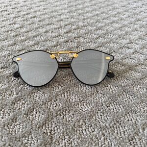 Krewe STL Nylon Black & Gold Sunglasses - Mirrored Lenses